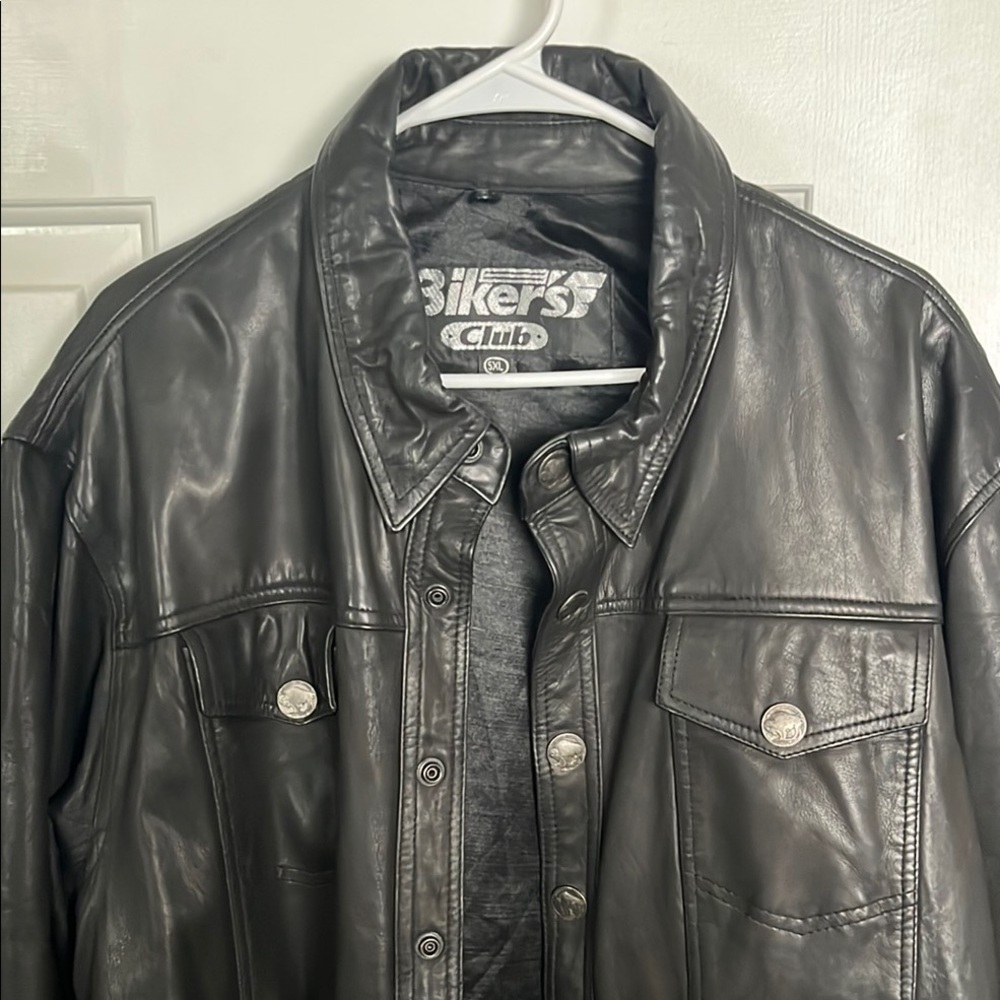 Bikers Club Men's Black Leather Jacket